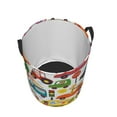 thumbnail image 3 of Balery Transports with Animals Round Laundry Basket with Handles Waterproof Freestanding Laundry Hamper for Clothes Toys in the Dorm and Family-Small, 3 of 8