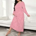 thumbnail image 1 of Kelon Nuisettes et Chemises de Nuit pour Femmes Liquidation Vente Nuisette Femme Grande Taille Robe de Nuit Décontractée Robe de Nuit pour Femmes Grande Taille Mignonne Imprimé de Noël Manches Longues Col Rond Extensible Ample, 1 of 6