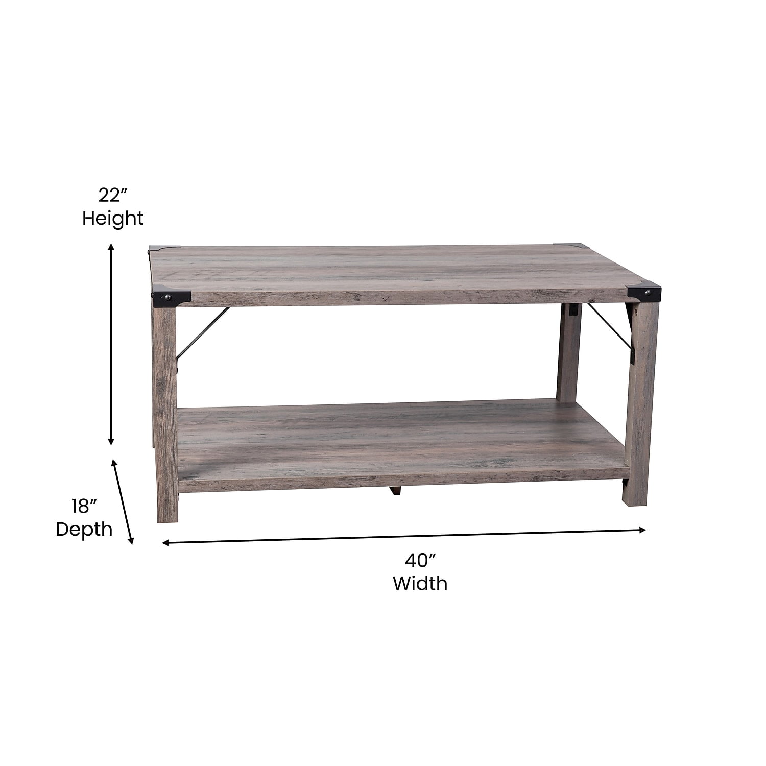 Gray Wash 2 Tier Coffee Table