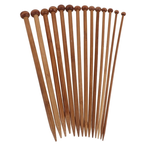 OUNONA 7Pairs Wood Knitting Needles Kit with Organizer for Beginners Comfortable Ergonomic Design