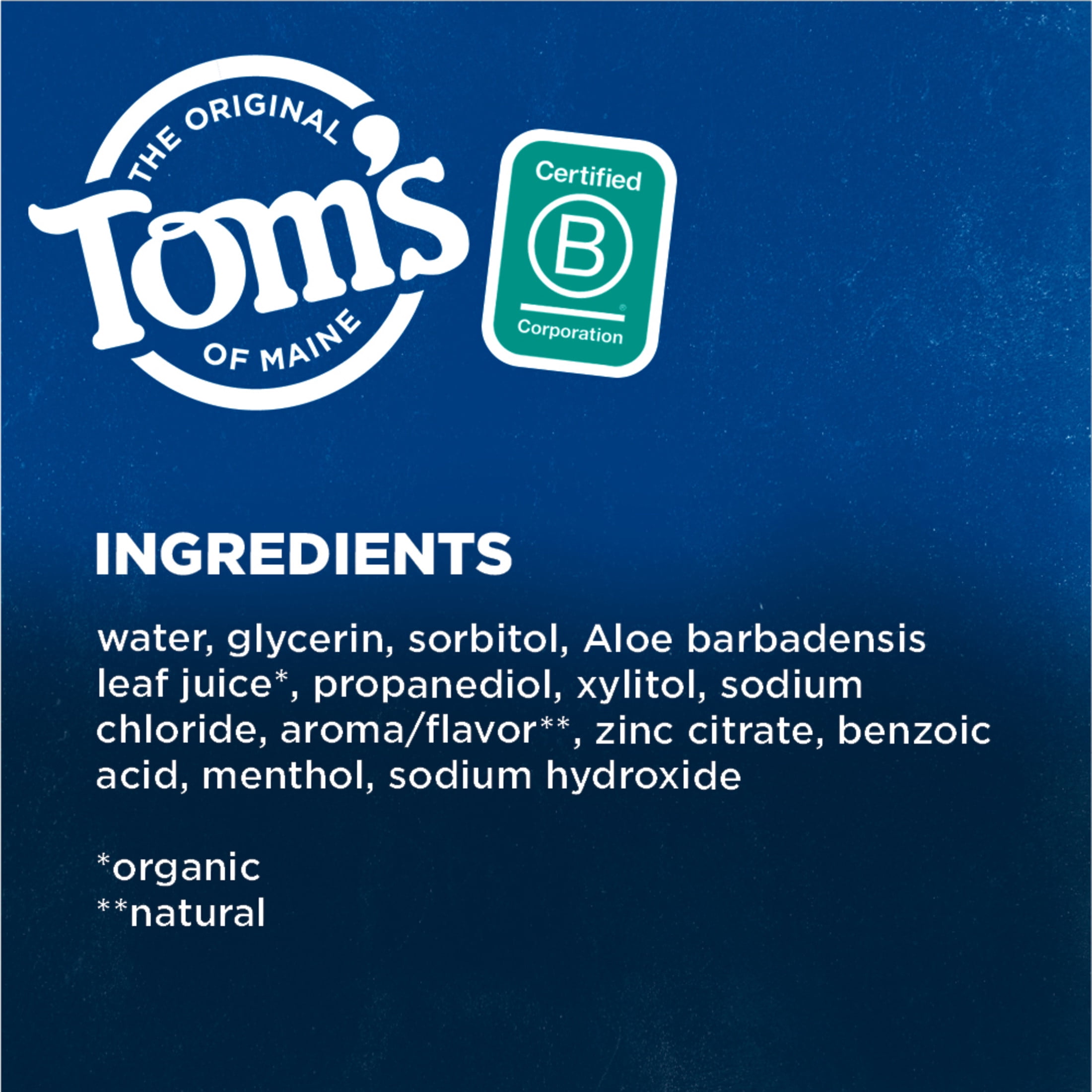 Tom's of Maine Sea Salt Natural Fluoride-Free Mouthwash, Refreshing Mint, 16 oz