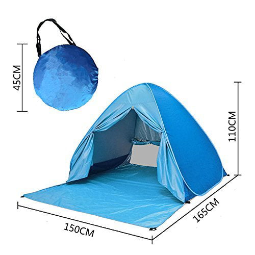 POHOVE Beach Tent Sun Shade Shelter Automatic Popup Beach Tent Windproof Beach Cabana with Ventilating Windows and Carrying Bag,Portable Sunshade Beach Umbrella for Camping Hiking Beach