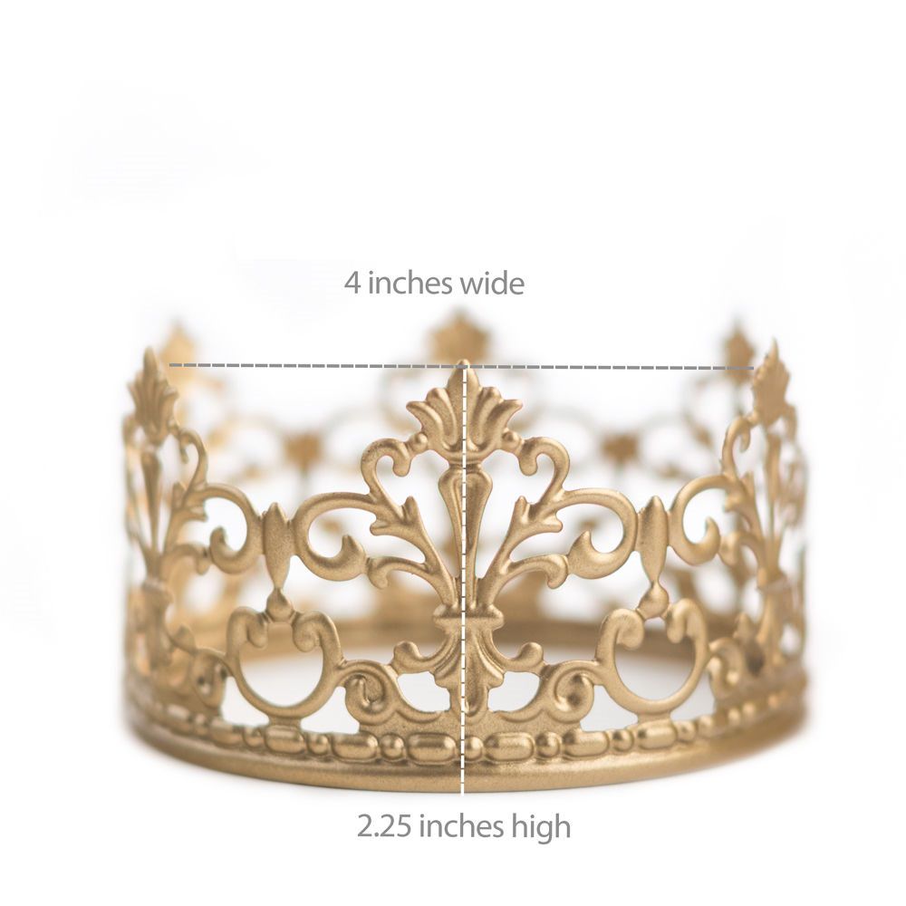 Gold Vintage Mini Princess Crown Cake Topper Crown Cake Topper Small Wedding - image 3 of 4