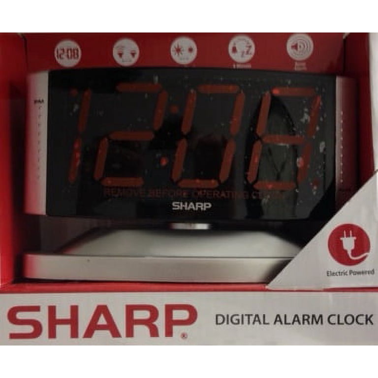 Sharp Home LED Digital Alarm Clock | Swivel Base With Big Red Digits, Loud Alarm & Battery Backup