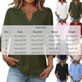 thumbnail image 2 of Perfectbot Women's Collarless Button Down Shirt, 3/4 Sleeve Cotton Linen Tunic Blouse with Curved Hem, 2 of 8