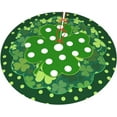 thumbnail image 2 of Saint Patrick''s Day Clover Polka Dot Cute Green 36 Inch Christmas Tree Skirt Carpet Mat Funny Party Decor Supplies for Xmas Halloween Decorations Occasion, 2 of 6