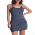 thumbnail image 2 of Robe de Sport d'Entraînement pour Femmes Faux 2 Pcs Robe à Bretelles Spaghetti avec Soutien-Gorge Intégré + Shorts avec Poche Robe Courte, 2 of 7