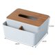 thumbnail image 1 of Caja de pañuelos Cubierta de madera Servilletero Caja de almacenamiento de toallas de papel de escritorio (Gris) Hugtrwg Libre de BPA, 1 of 4