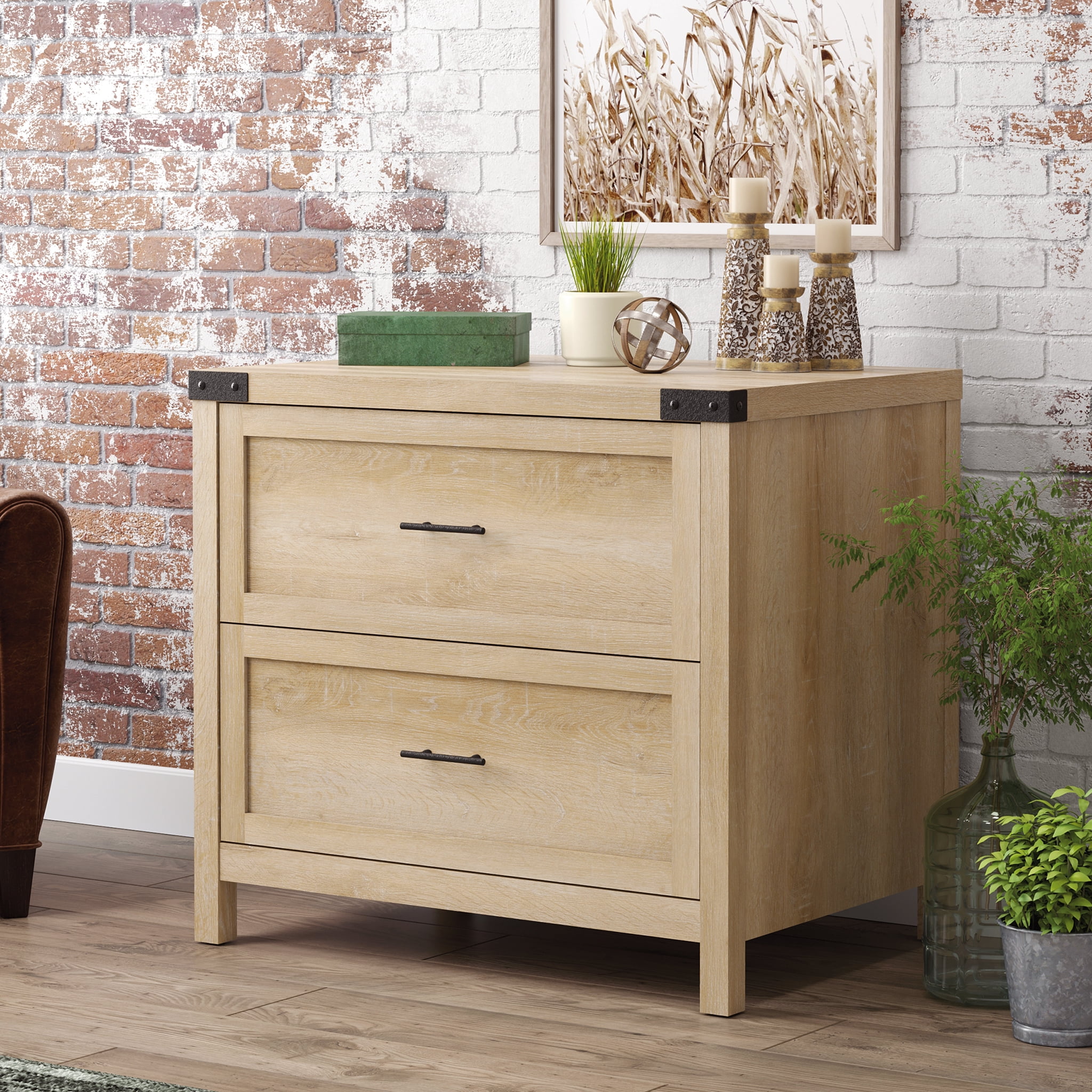 Sauder Hammond Contemporary Wood Lateral File Cabinet in Emery Oak 