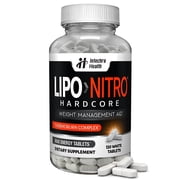 LIPO>Ni-TRO Best Diet Pills for Weight Management & Powerful Energy - 120 White Tablets