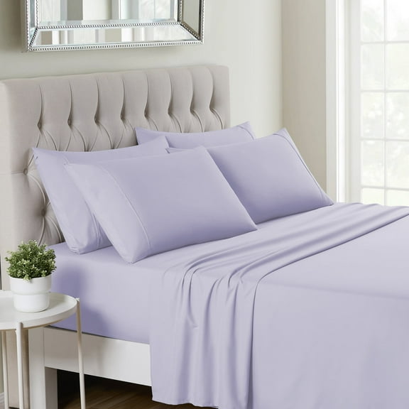 Sweet Home Collection 1500 Series 6 Piece Ultra Soft Microfiber Sheet Set, King, Lilac