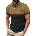 thumbnail image 2 of ZRGHAOYLQ Henley Collar Shirts for Men Short Sleeve Button Up Shirt Tops Fashion Western Cowboy Graphic Shirts Big and Tall Plus Size Tshirts, 2 of 5