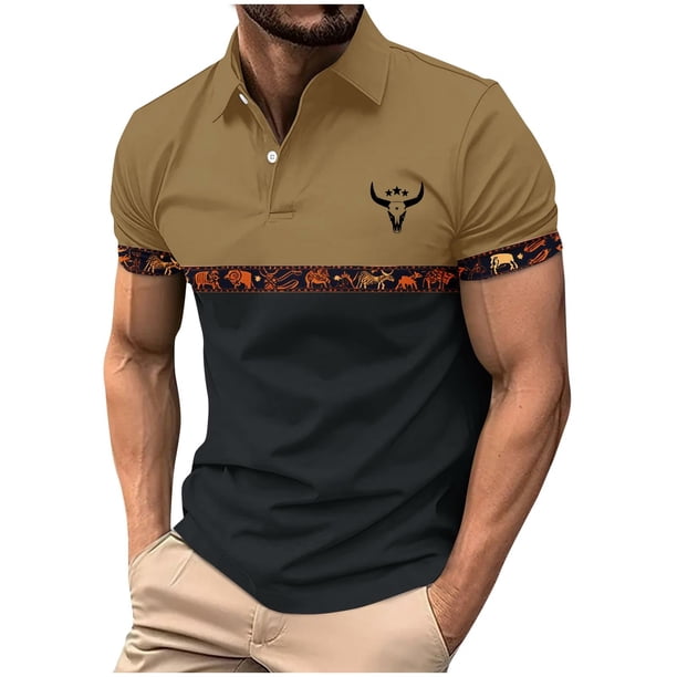 Mens Manga Corta Botón Abajo Camisas con Bolsillo Pulover Botón de Impresión de la Camisa de Solapa de Poliéster Cuello de Vuelta, Blusa Casual para Hombres