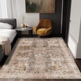 thumbnail image 6 of Socofuz Vintage Print Area Rug, Washable Floor Carpet Suitable for Bedroom, Living Room, Floor room, Dining room, Light Brown, 5' x 7', 6 of 7