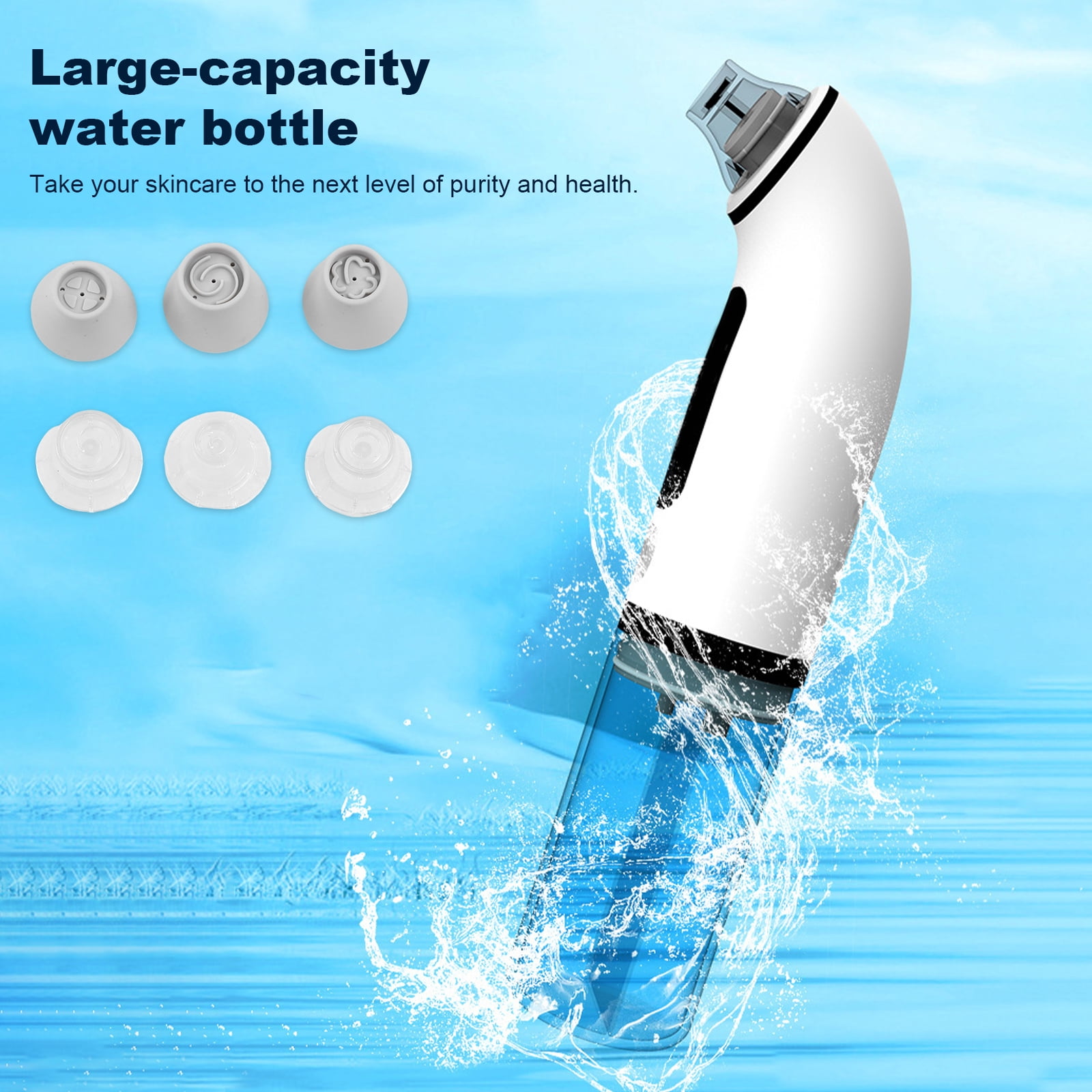 Qiyester Blackhead Extractor - Microbubble Deep Hydrating and Cleansing Beauty Device, Home Use Water Circulation Facial Cleanser Suitable for Face