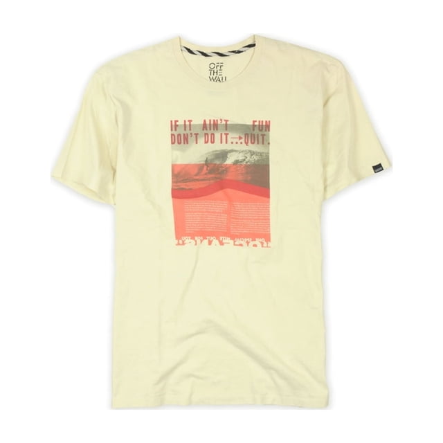 Camiseta gráfica Vans Quit Surf para hombre color beige extragrande