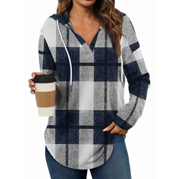 Womens Fashion Tops Hoodies for Women Pullover Oversized Sweatshirts Long SLeeve Shirts Loose Fit Navy Blue S