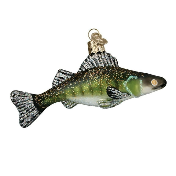 Old World Christmas Ornaments: Fish Collection Glass Blown Ornaments for Christmas Tree, Walleye
