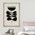 thumbnail image 3 of PixonSign Framed Canvas Print Wall Art Duotone Geometric Retro Vintage Dark Flower Abstract Shapes Illustrations Modern Art Boho Decorative Chic for Living Room, Bedroom, Office - 16"x24" NATURAL, 3 of 5