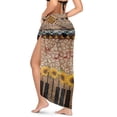 thumbnail image 2 of Uourmeti Swimsuit Coverup for Women Aztec Sunflower Leopard Print Chiffon Scarf Blouse for Swimwear Sheer Sarong Wrap Skirt for Travel, 2 of 7