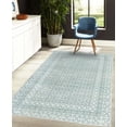 thumbnail image 4 of Geometric Decorative Rug, Abstract Design Lattice Print of Vintage Mesh Grid Intersecting Artwork, Quality Carpet for Bedroom Dorm and Living Room, 6 Sizes, Dark Sea, by Ambesonne, 4 of 4