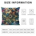 thumbnail image 5 of COMIO  Lotus Pillow Sham, Gradient Diagonal Mystic Geometric Alchemy Trippy Motif with Ornaments, Decorative Standard King Size Printed Pillowcase, , Indigo Blue, 5 of 5