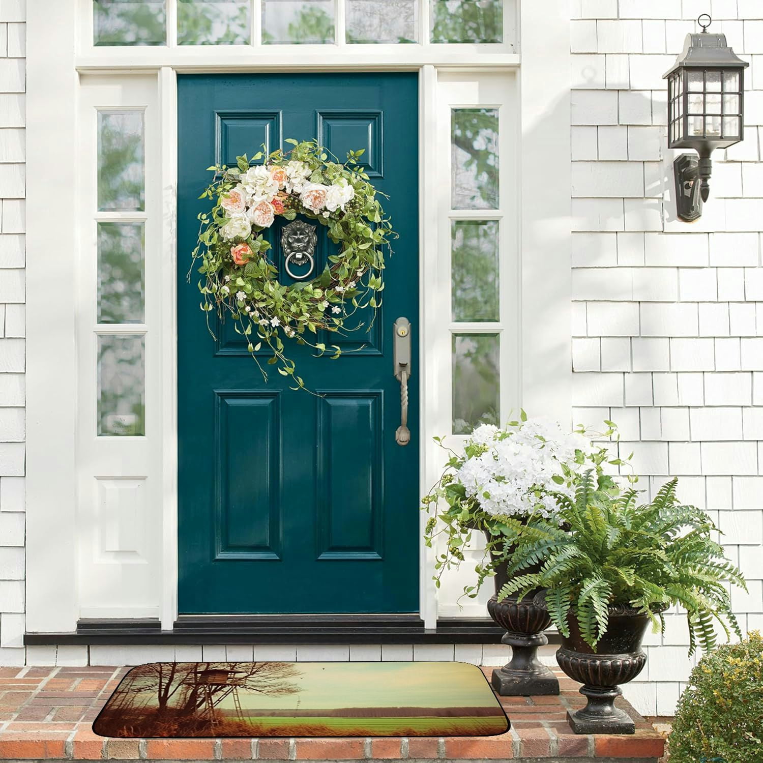 PHYHOO Decorative Door Mat, Door Mat with Non-Slip Rubber Backing, Easy Cleaning, Traps Dirt, Rug for Entry, Patio, Garage - Forest Hunt Perch Delight Wild Morgenstimmung 19.68*47.24 in