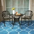 thumbnail image 7 of MEETWARM 3 Piece Patio Bistro Set, Outdoor All-Weather Cast Aluminum Dining Furniture Set Includes 2 Chairs and a 31 Round Table with Umbrella Hole for Garden Deck, 7 of 7