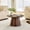 Low (1PC) - Walnut, variant on Hi loPres 19.6" Gray Faux Marble Coffee Table, Modern MDF Circular Side Furniture for Living Room and Small Spaces