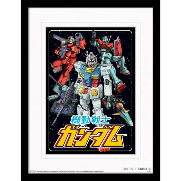 Gundam Mech Mash Up Framed Poster
