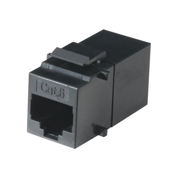 Black Box Cat.6 Keystone Straight Pinned Coupler - 1 X Rj-45 Female Network - 1 X Rj-45 Female Network - Black (fm692)