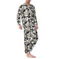 thumbnail image 2 of Naloa Abstract Watercolor Men’s Pajamas Set - Long Sleeve Button Down Sleep Shirt and Pajama Bottoms Sleepwear Set-Large, 2 of 7