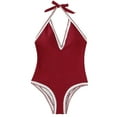 thumbnail image 1 of Nuevo traje de baño de color sólido para mujer Trajes de baño de moda OAVQHLG3B Store  lin121212, 1 of 3