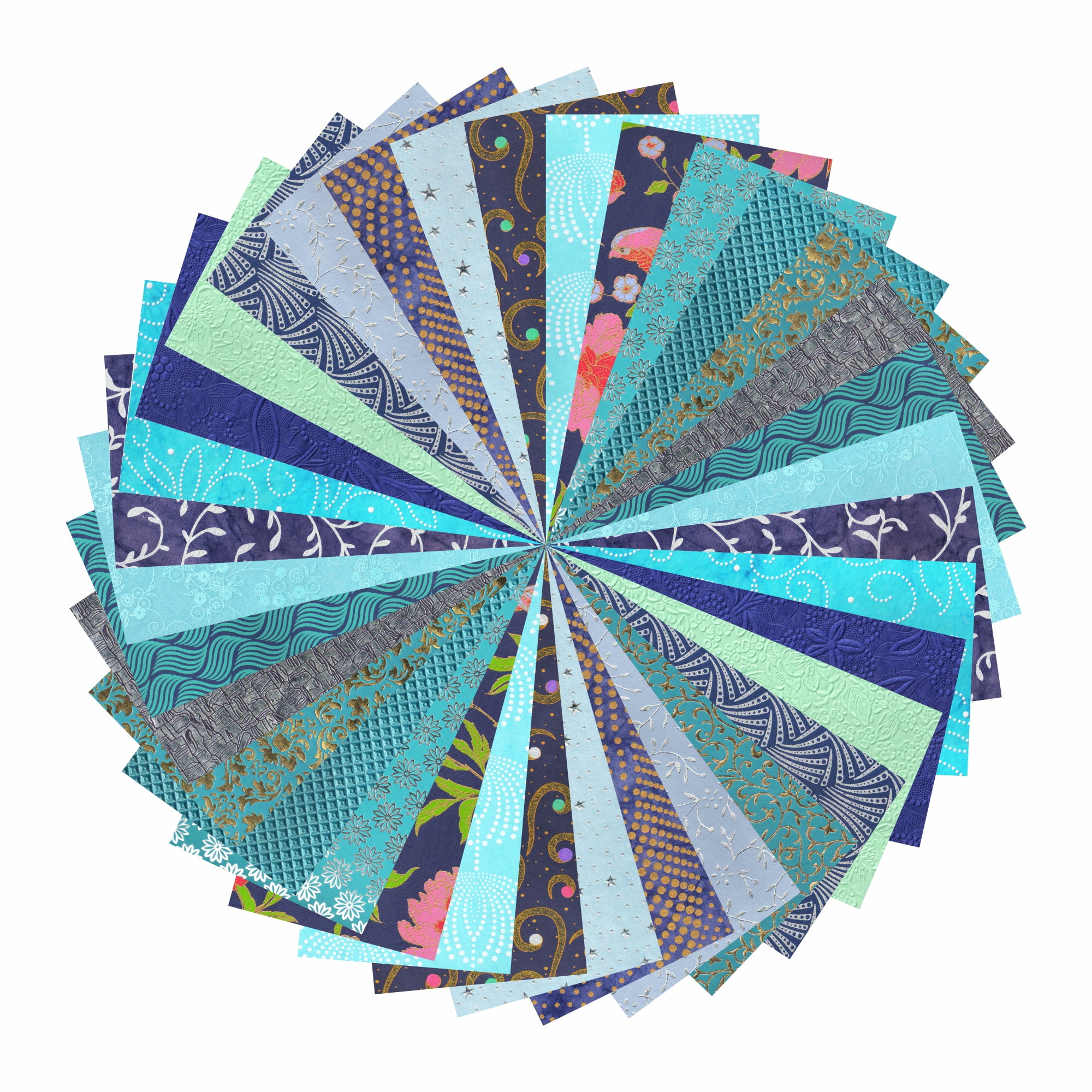 Paperhues Shades of Blue Handmade Scrapbook Paper 8.5 x 11" Pad, 36 Sheets (2 sheets each of 18 styles)