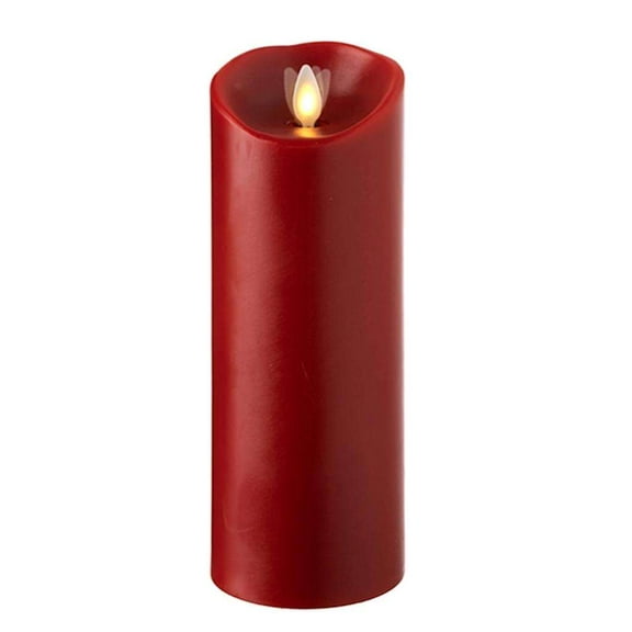 Liown 16199 - 8" Red Cinnamon Scent LED Wax Battery Operated Pillar Candle with Timer