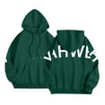 thumbnail image 5 of Tiweut Hoodies for Womens Hoodies Elegant Hooded Long Sleeve Letter Print Sweatshirt Basic Sweatshirt with Hood Relaxed Fit Tops Dark Green2,XL, 5 of 7