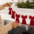 thumbnail image 5 of 2026 Velvet Bow Garland Bunting, Pre-Assembled Long Tail Bow String Banner, Christmas Indoor Hanging Decor for Fireplace, Wall, Window & Holiday Party, 5 of 6
