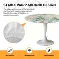 thumbnail image 2 of Elastic Fitted Round Tablecloth, Green Eucalyptus Leaves Waterproof Stretch Table Cover for 45"-54" Tables, Daisy Summer Botanical Watercolor Washable Outdoor Tablecloths for Patio, Picnic, Camping, 2 of 9