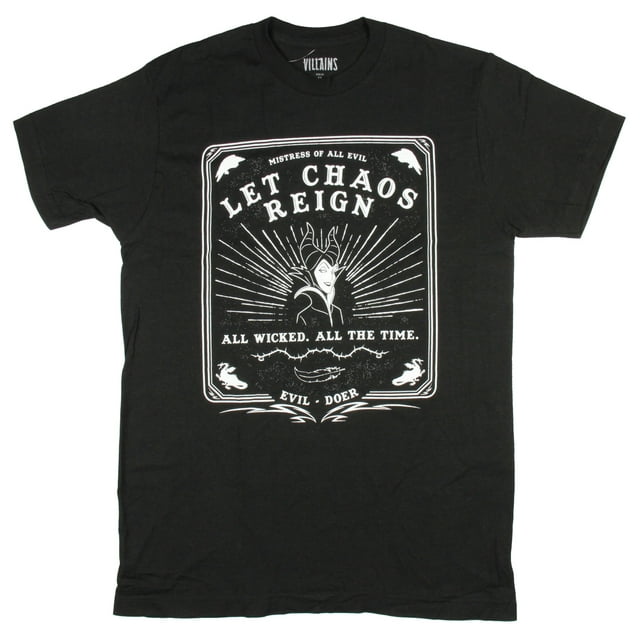 Disney Men's Villains Let Chaos Reign Print T-Shirt (Small)