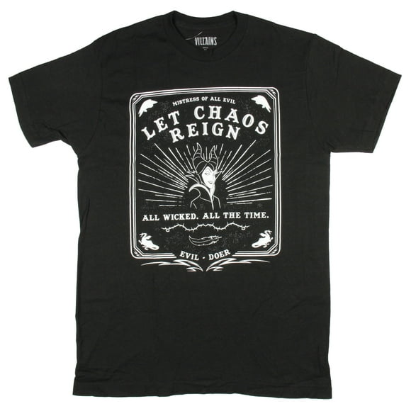 Disney Men's Villains Let Chaos Reign Print T-Shirt (Small)