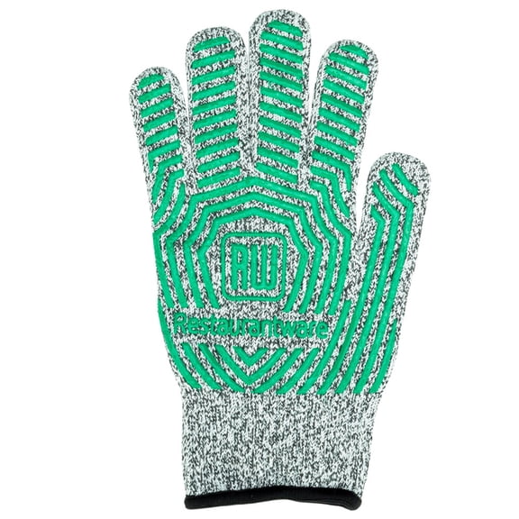 Restaurantware-Large Cut Gloves, 1 Pair Of Cut-Resistant Oyster Shucking Gloves - Level 5, Non-Slip, Gray Polyethylene And Fiberglass Mesh Gloves, Food-Grade, For Meat Cutting Or Fish Filleting