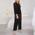 thumbnail image 4 of Kll Red Glitter1 Print Women'S Long Sleeve Pajamas With Pants Sleepwear Loungewear 2 Set-X-Large, 4 of 9
