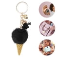 thumbnail image 3 of Unique Bargains 1 Pc Fashion Tassel Ice Cream Cone Handbag Charm Bag Accessories Black, 3 of 5