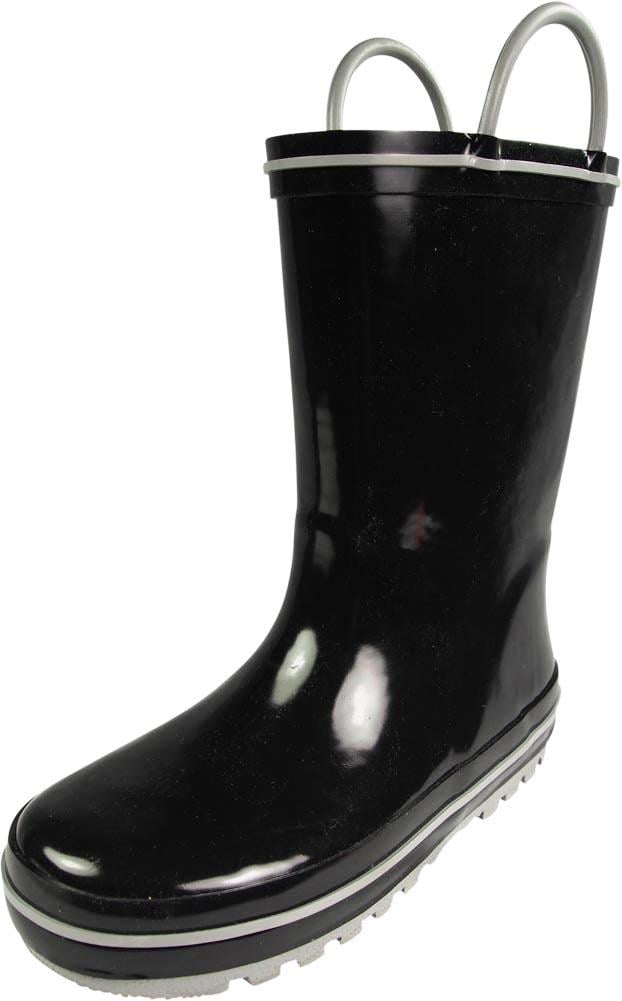 kids black rubber boots