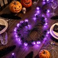 thumbnail image 5 of Halloween Spider String Lights 118.11 Inch Battery Operated Decor with 20 Purple LED Bulbs for Indoor Outdoor Home Party Decor, 5 of 7