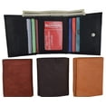 thumbnail image 2 of Mens Cowhide Leather ID Card Holder Trifold Wallet with Coin Pouch 2055 CF, 2 of 46