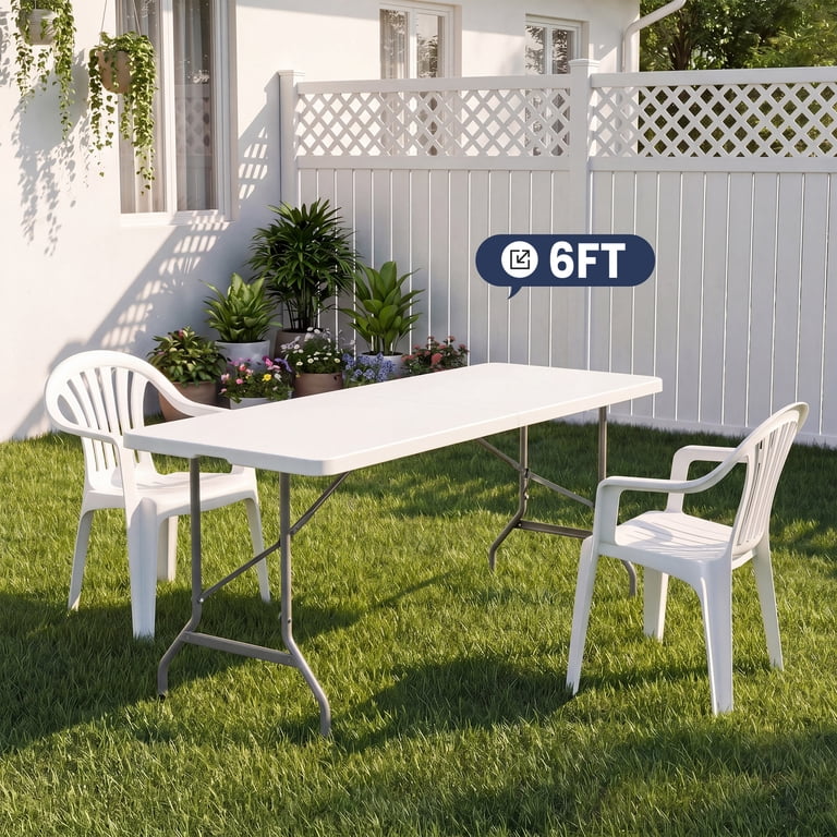edx Folding Table, Outdoor Indoor Heavy Duty Portable with