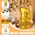 thumbnail image 3 of Imprsv 3FT Gold Marquee Light Up Letters & Numbers For Birthday Gold Party Decorations Large Gold Marquee Letters & Numbers For Baby Shower Wedding, 3 of 4
