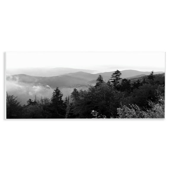 Stupell Industries Mountainous Trees Horizon Landscape & Nature Photography Unframed Art Print Wall Art, 17 x 7