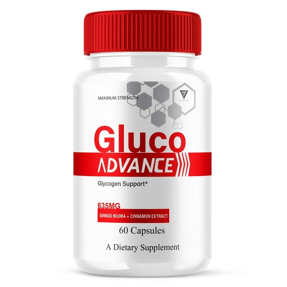 Gluco Advance Glycogen Support, GlucoAdvance Daily Glyco Health Support and Overall Energy Pills (60 Capsules)